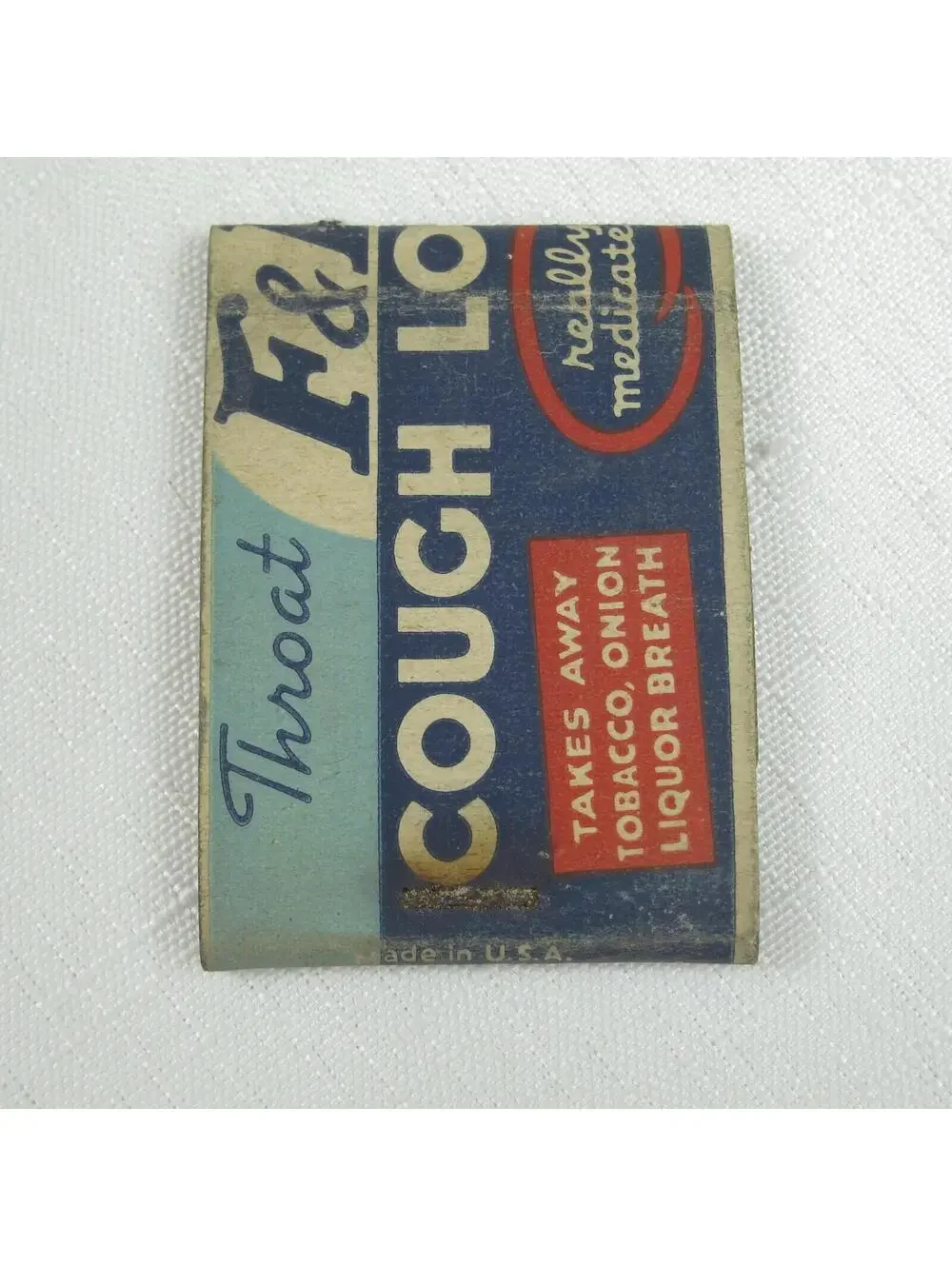 4 Vintage Matchbook Covers F&F Cough, Piso's Cough, Alka-Seltzer, Zymole Trokeys